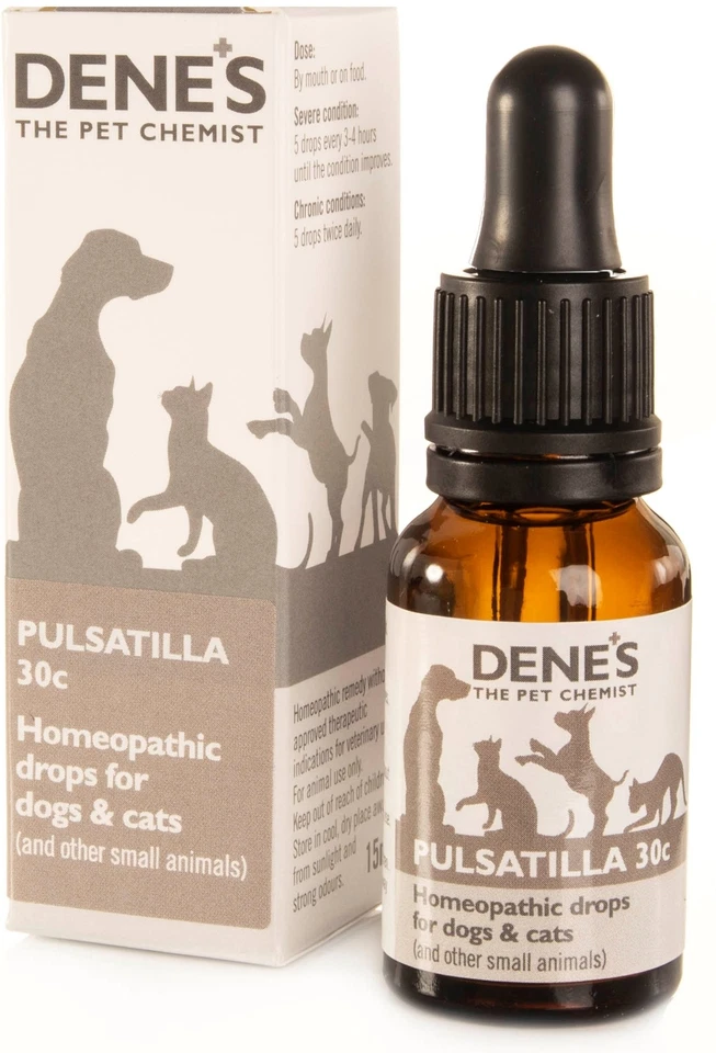 Denes Homeopathic Pulsatilla 30c 15ml Dog Cat Mammals False pregnancy Catarrh