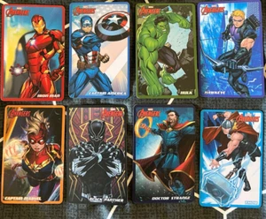 MARVEL AVENGERS Coin Pusher Arcade Game 8 Card Set Timezone Without Thanos VGC - Picture 1 of 2