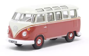 OXFORD DIECAST 1:76 Scale VW Samba Bus Sealing Wax Red & Beige Grey 76VWS001 - Picture 1 of 1
