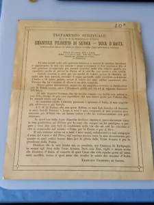 REGIO ESERCITO ITALIANO TESTAMENTO SPIRITUALE EMANUELE FILIBERTO WW1 - Imagen 1 de 2