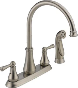 Delta Lewiston 1-Handle High-Arc Kitchen Faucet Stainless-Certified Refurbished - Picture 1 of 2