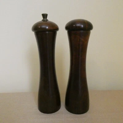 De colección MCM Garantito Árbol Pala Madera 8" Molino de Pimienta y Salero Par Italia Foto 1 de 4
