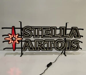 Stella Artois Belgisches Lager LED Opti Neon Bier Schild 32" x 14" - REPARATURBEDÜRFTIG - Bild 1 von 14