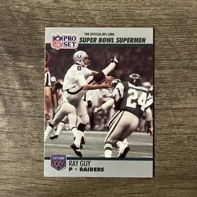 1990 Pro Set RAY GUY Oakland Raiders Super Bowl XXV Commemorative Card NFL - Image 1 of 2