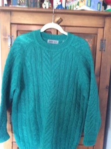 Suéter Vintage AMANDA SMITH Verde Cuello Redondo Mezcla MOHAIR Talla Mediana - Imagen 1 de 8