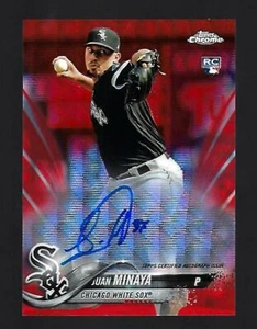 2018 TOPPS CHROME UPDATE JUAN MINAYA RED SHIMMER AUTO REFRACTOR ROOKIE #ED2/5 - Picture 1 of 1