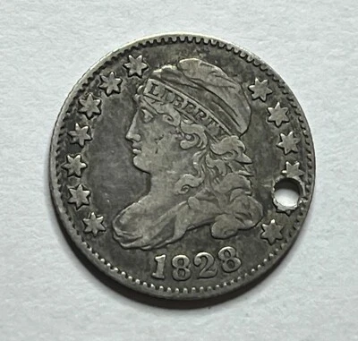1828 Large Date Capped Bust Dime - Circulated Key Date 10C; Superb Details! S043 - Image 1 of 2
