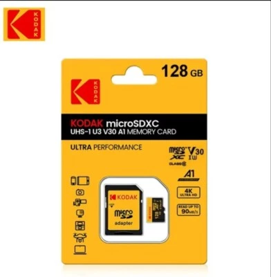 Kodak 128GB Micro SDXC UHS-1 U3 V30 A1 4k Ultra HD read up to 90mb/s - Image 1 of 4