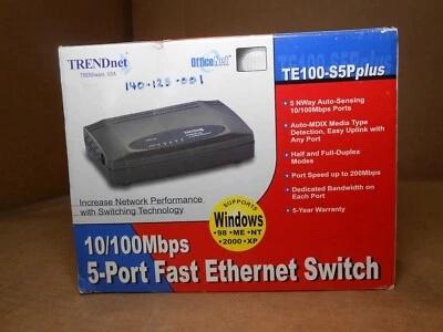 TRENDNET TE100-S5P PLUS 10/100MBPS 5-PORT FAST ETHERNET SWITCH - Image 1 of 2