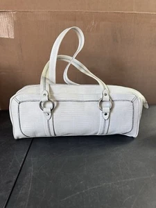 Kenneth Cole White Leather Satchel Double Strap Handbag Bag Purse New T - Picture 1 of 5