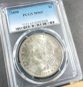 1898-P MORGAN SILVER DOLLAR!!!! PCGS MS65!!!! LIGHT TONING!!!! - Picture 1 of 4