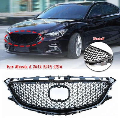 Parrilla de parachoques delantero negra para automóvil aspecto de panal apto para Mazda 6 2014-2016 2015 Foto 1 de 4
