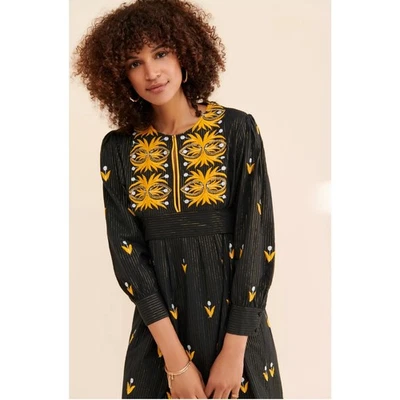 Anti Batik for Anthropologie Embroidered Dress Vintage style Retails $285 - Image 1 of 4