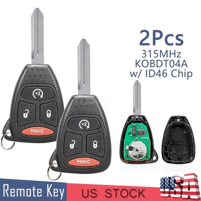 2 For 2007 2008 2009 2010 2011 2012 2013 2014 2015 Jeep Wrangler Remote Key Fob - Image 1 of 4