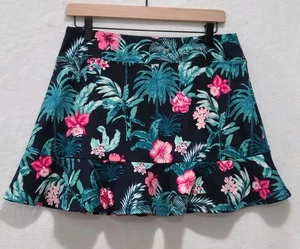 Tommy Bahama Active Golf Tennis Skort Sz L Tropical Floral Navy Pickleball - Picture 1 of 9