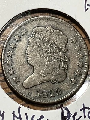 Medio centavo cabeza corona 1825 Foto 1 de 2