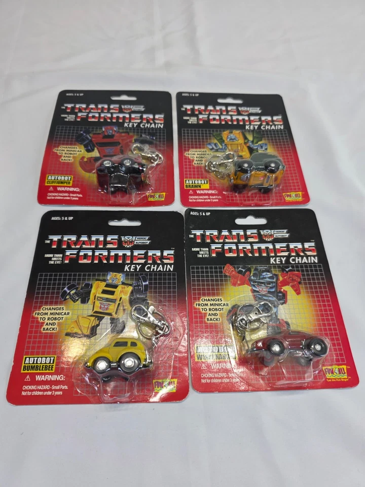 Transformers Key Chain complete set Bumblebee, Cliff Jumper,  Windcharger, Brawn - Image 1 of 4