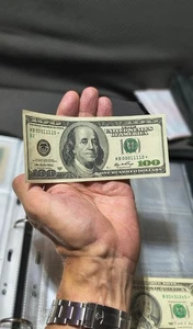 $100 DOLLAR BILL binary  STAR NOTE 100 * RARE ONE HUNDRED dollars note $$$ 1111  - Picture 1 of 5