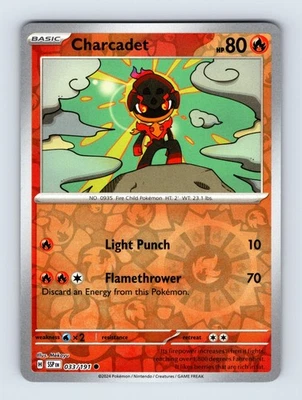 Charcadet - SV08: Surging Sparks Common Reverse Holo 033/191 Pokemon Cards - Image 1 of 2