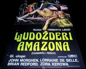 1981 Cannibal Ferox ORIGINAL YUGOSLAVIA POSTER Umberto Lenzi Make Them Die Slow - Picture 1 of 1