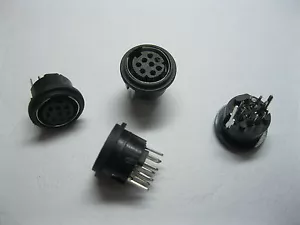 30 Stck. Mini 8 Pin Rund Leiterplatte Halterung DIN Stecker Snap & Lock Vertikal Mini-DIN - Bild 1 von 6