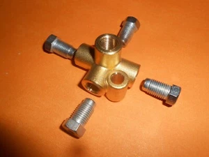 3/8unf 4-Wege Bremsrohrverbindung, Steckerverschraubung 3/8"" UNF Gewinde für 3/16"" Rohr - Bild 1 von 6
