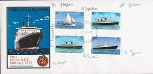8/2/1979 TRISTAN DA CUNHA SHIPS SET ON VISIT OF Q.E.2 CRUISE SHIP FDC - Picture 1 of 1