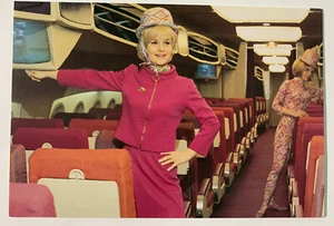 Vintage Look Greeting Card Airlines Stewardess Pucci Uniforms 1966 Reproduction - Picture 1 of 2