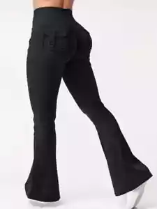 Plus Size Women's Flare Workout Butt Lift Fitness Yoga Leggings Women's Leggings - Picture 1 of 22