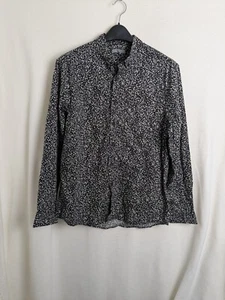 TU Men's casual formal shirt long sleeve size medium ditsy floral black mix - Picture 1 of 9