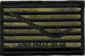 Hook Fastener Compatible Patch Navy Jack D.T.O.M OLIVE DRAB 3x2"