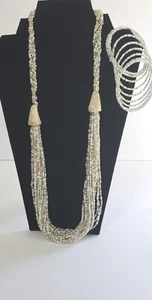 Neu Kenianische Handarbeit Frauen Perlen Halskette & Spule Armband Set afrikanischer Schmuck  - Bild 1 von 3