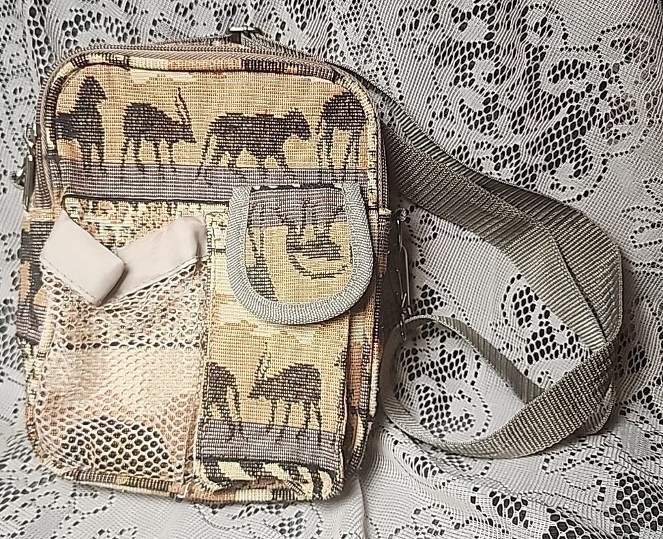 Bolso Bandolera de Viaje Pioneer Express Safari Vintage Tapiz Bolsillos Cierre con Cremallera Foto 1 de 4