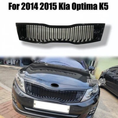 Gloss Black Front Bumper Upper Grille Radiator Grill for 2014 2015 Kia Optima K5 - Image 1 of 4