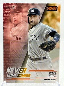 814. Derek Jeter 2018 Topps Stadium Club Never Compromise Orange 19/50 #NC-DJ