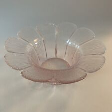 Viking Glass Pink Flower Petal Textured Vase Bowl 3.25"