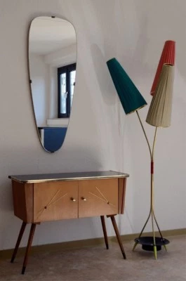 HANSEN STYLING PARTS 50er 60er Jahre Tütenlampe Lampe Stehlampe Rockabilly Tulpenlampe Nierentisch