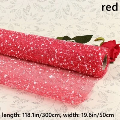 300x50cm Mesh Dot Fabric Sheer for Flower Gift Wrapping DIY Material Crafts - Image 1 of 4