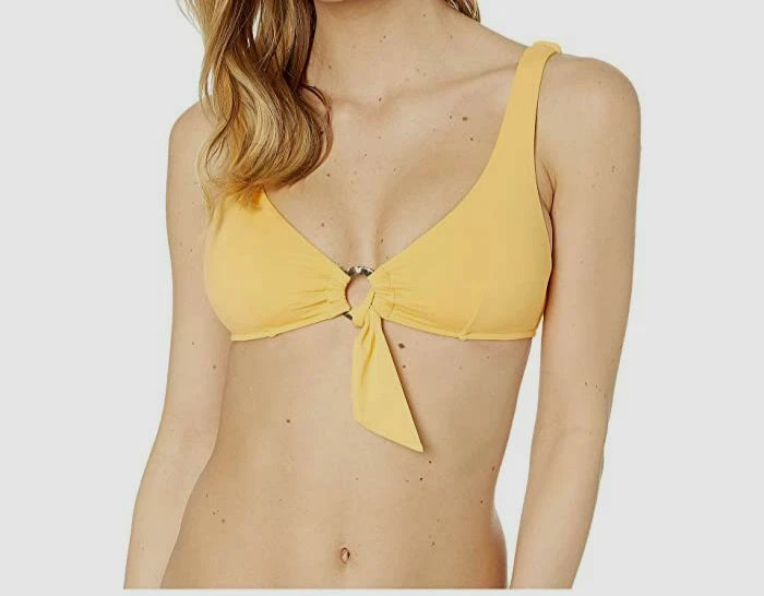 $57 Seafolly Mujer Amarillo Anillo Delantero Activo Bikini Top Traje De Baño EE. UU. Talla 4 Foto 1 de 1