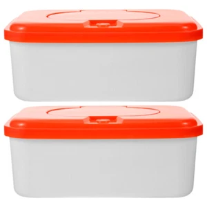 2 Pcs Toilet Wet Plastic Box Travel Container for Cleaning - Picture 1 of 12