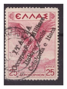CEFALONIA ED ITACA 1941 - SOPR. A MANO - P. AEREA MITOLOGICA 25 DRACME USATO - Imagen 1 de 1