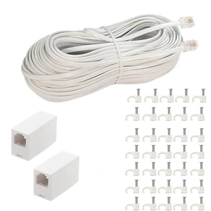 Phone Extension Cord100 Ft, Phone Cord ,Telephone Cable with Standard RJ11Plu... - Zdjęcie 1 z 8
