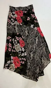 Falda MIDI Asimétrica Para Mujer Talla Grande 18W Estampado Floral Serpiente Patchwork INC - Imagen 1 de 8
