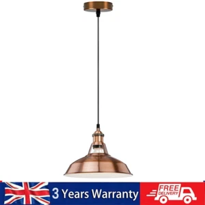 Vintage Industrial Pendant Light Modern Hanging Copper Lampshade Retro Lamp UK - Picture 1 of 10