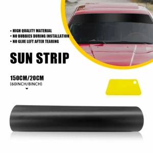 Car Window Sun Visor Strip Tint Film Windshield Shade UV DIY 60*8" Matte Black C - Picture 1 of 10