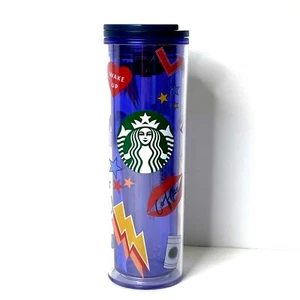 Starbucks Summer 2020 Back To School Graffiti Retro Plastic Tumbler Cup 16 oz - Picture 1 of 6