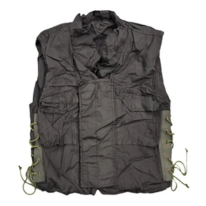 Army Vest Military Combat Light Padded Bodywarmer Gilet Vintage Dyed Black Top - Picture 1 of 7