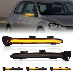 2X Dynamic Turn Signal Wing Mirror Indicator Light For VW Golf MK7 GTI R Touran - Picture 1 of 7