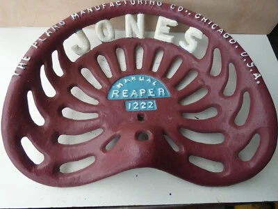 TRACTOR   IMPLEMENT   SEAT   VINTAGE  JONES REAPER 1222 - Image 1 of 4