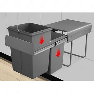 Einbaumülleimer Mülleimer Mülltrennsystem Abfalleimer Müllsystem ausziehbar 40L - Bild 1 von 12